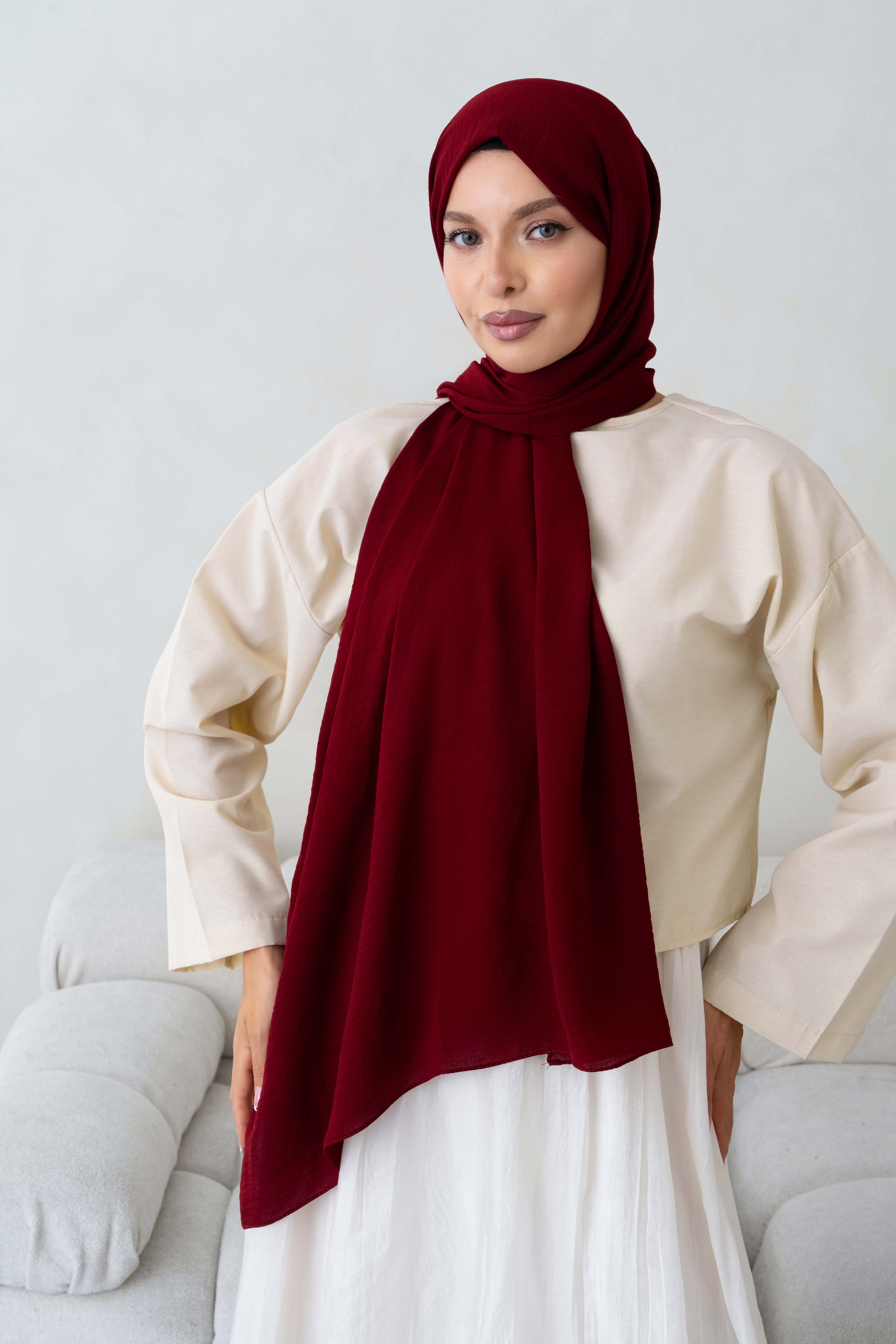 Ayrobin Jaz Bordo şal