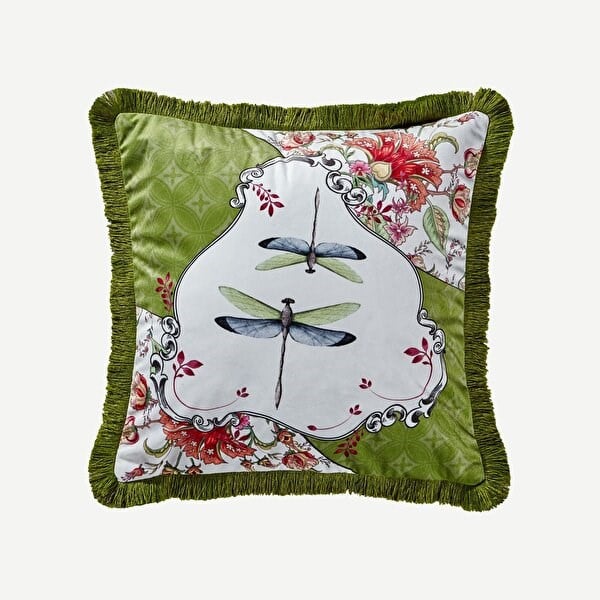 Allure Yastık -Yusufçuk 45X45 Cm  Kadife - Yeşil CATAL4545PLBT