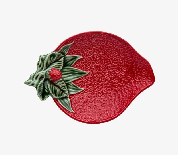 Çilek Formlu Kırmızı Tabak 21 cm