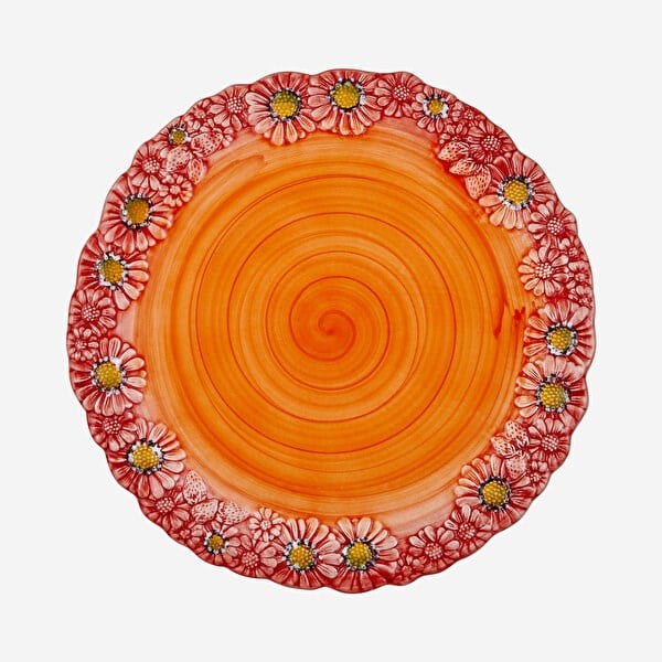 Edelweiss Italy Camomilla Kırmızı Servis Tabağı 36x36 cm  EW710RO