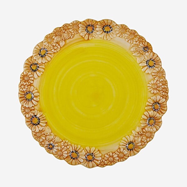 Edelweiss Italy Camomilla Sarı Servis Tabağı 36x36 cm  EW710RG