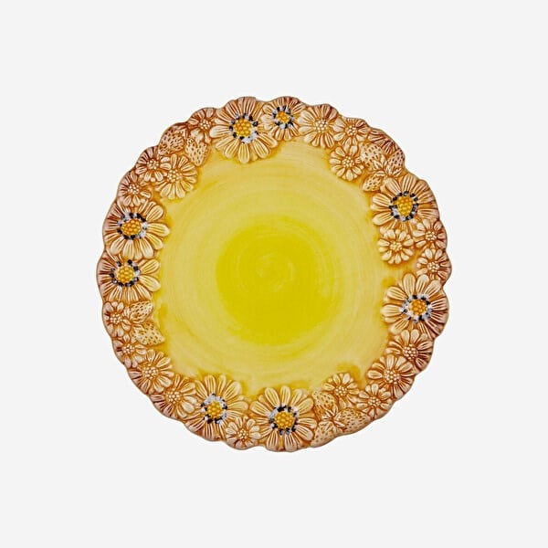 Edelweiss Italy Camomilla Sarı Servis Tabağı 22x22 cm  EW711RG