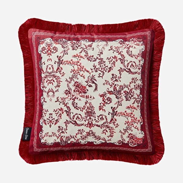 Kırmızı Desenli Yastık 45*45 Cm CATFG4343RD