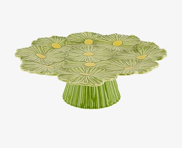 Maria Flor Çiçekli Yeşil Kek Standı 37 cm 