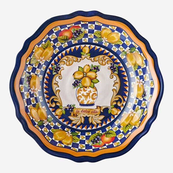 Mavi Vazo Desenli Servis Kasesi 35Cm CAMC2084BL1