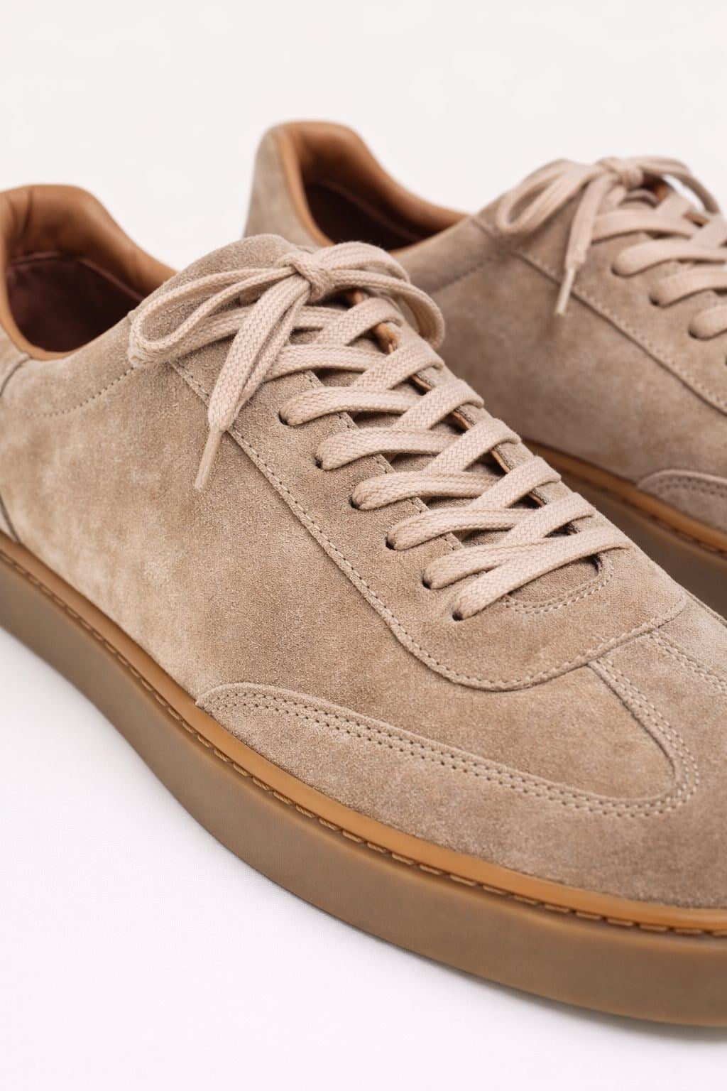 Bruno Erkek Hakiki Deri Süet Sneaker - Bej Günlük Casual Ayakkabı