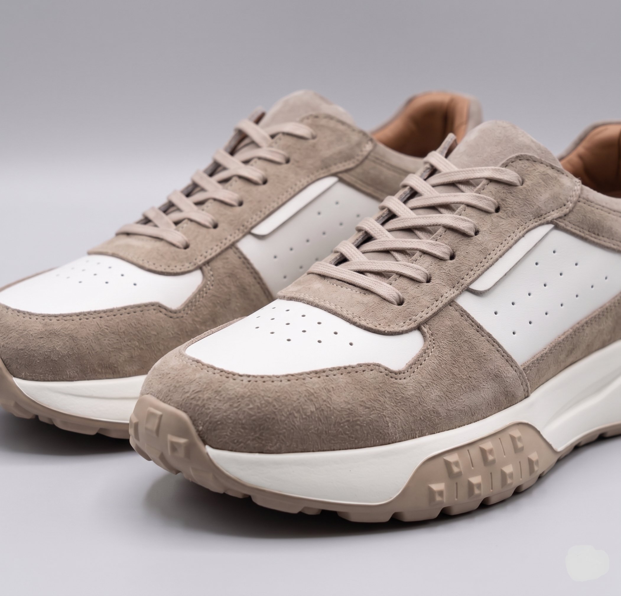 Erkek Bej Süet Hakiki Deri Casual Günlük Sneaker EVA Taban Ayakkabı – Gardi