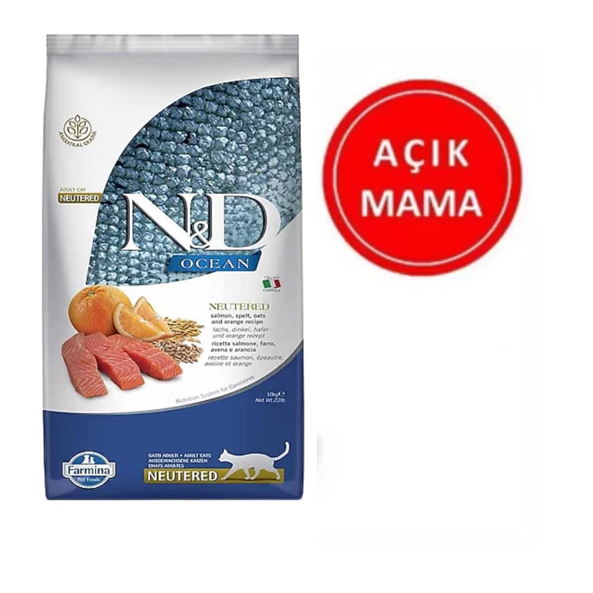 AÇIK ND AZ TAHILLI KISIR SOMONLU KEDİ MAMASI 1 KG 031