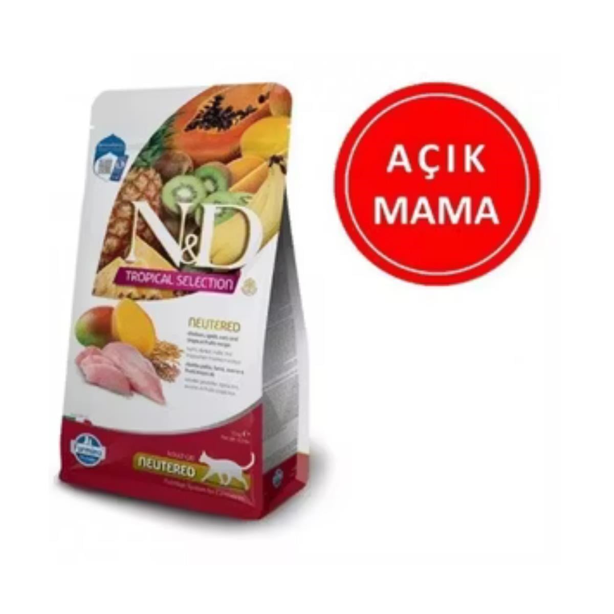 AÇIK ND TROPİCAL KISIR TAVUKLU KEDİ MAMASI 1 KG 024