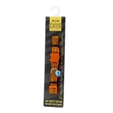 CATTİE DESENLİ KEDİ BOYUN TASMASI TURUNCU 1X15-25CM