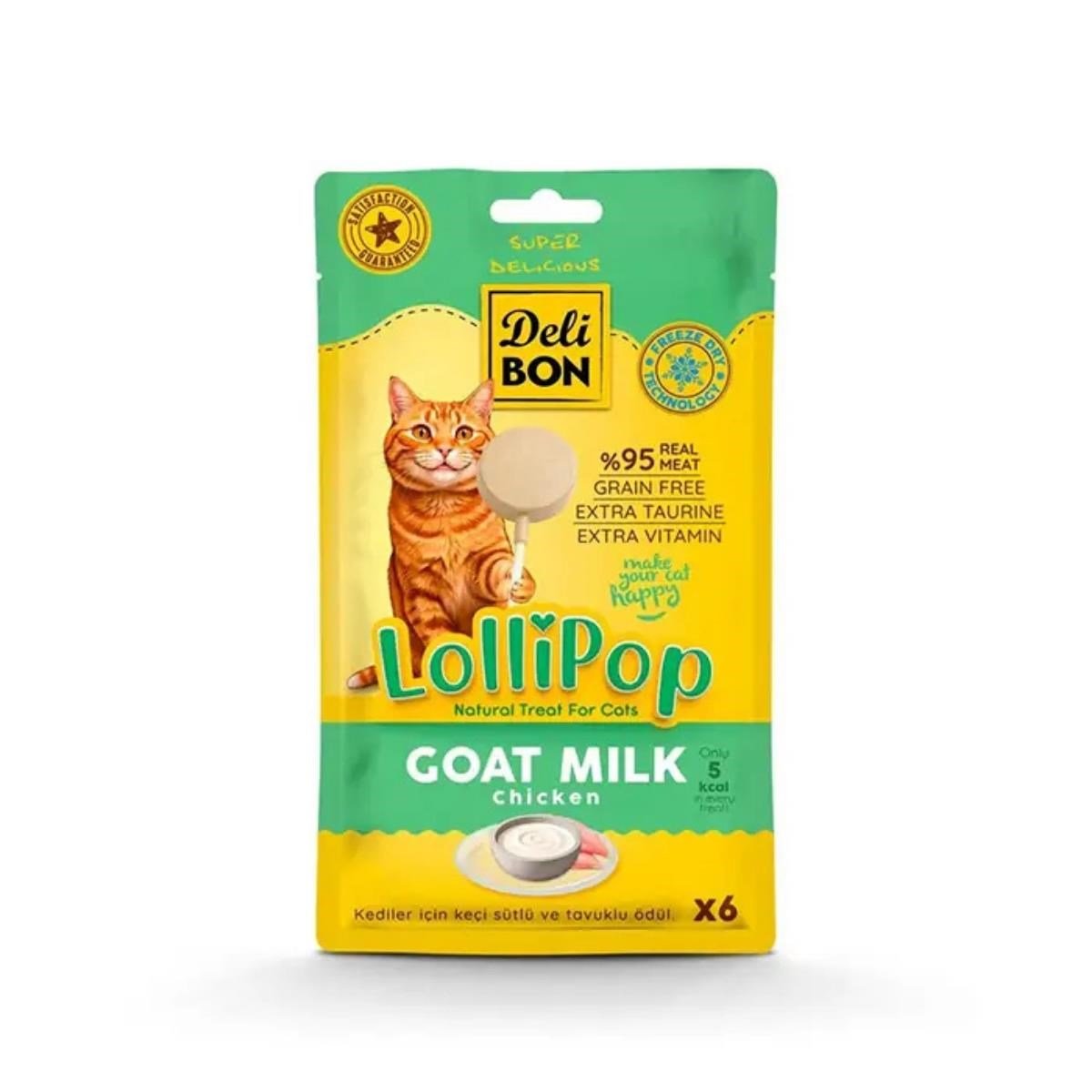 Delibon Keçi Sütlü Lolipop Kedi Ödül Maması 6 lı