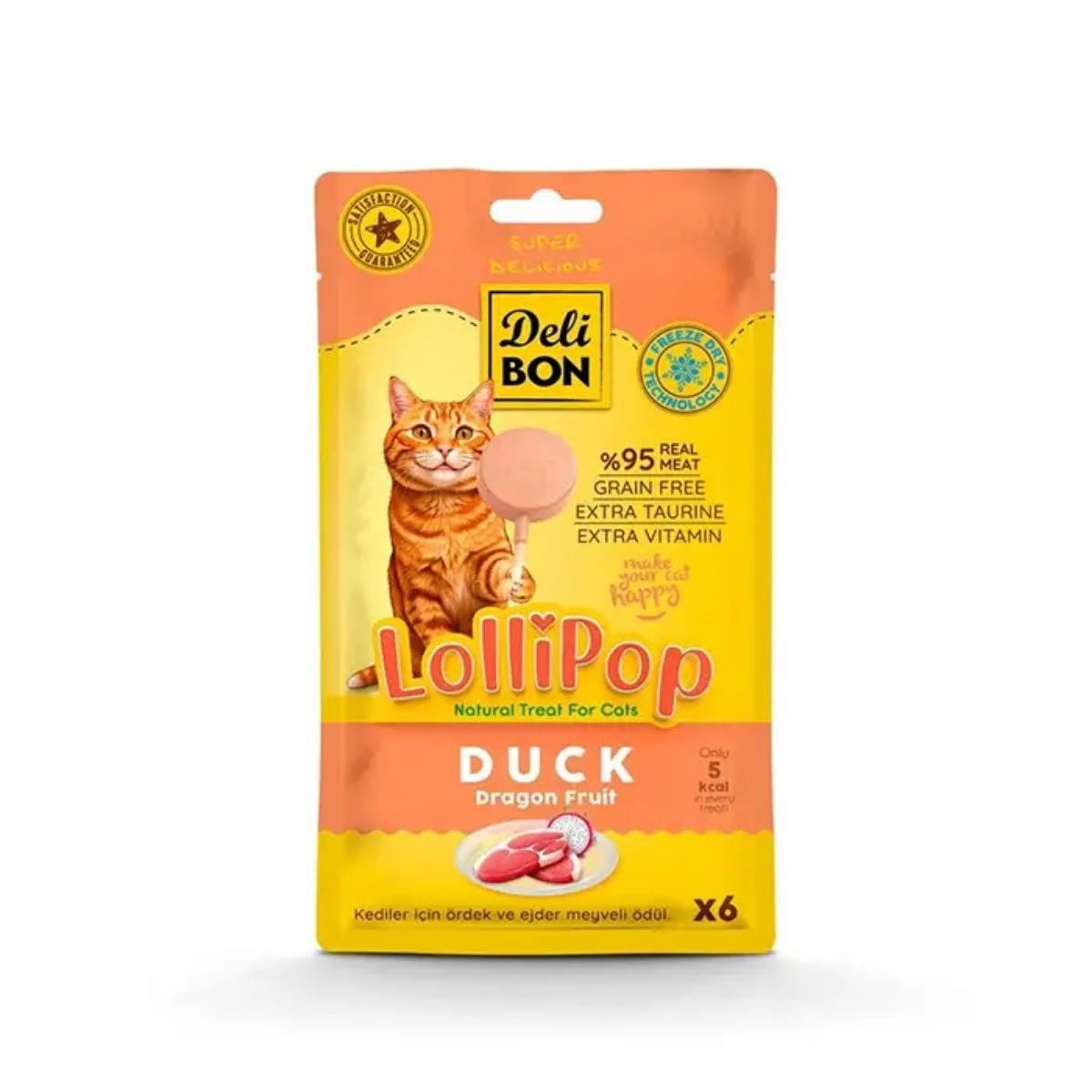 Delibon Ördekli Lolipop Kedi Ödül Maması 6 lı