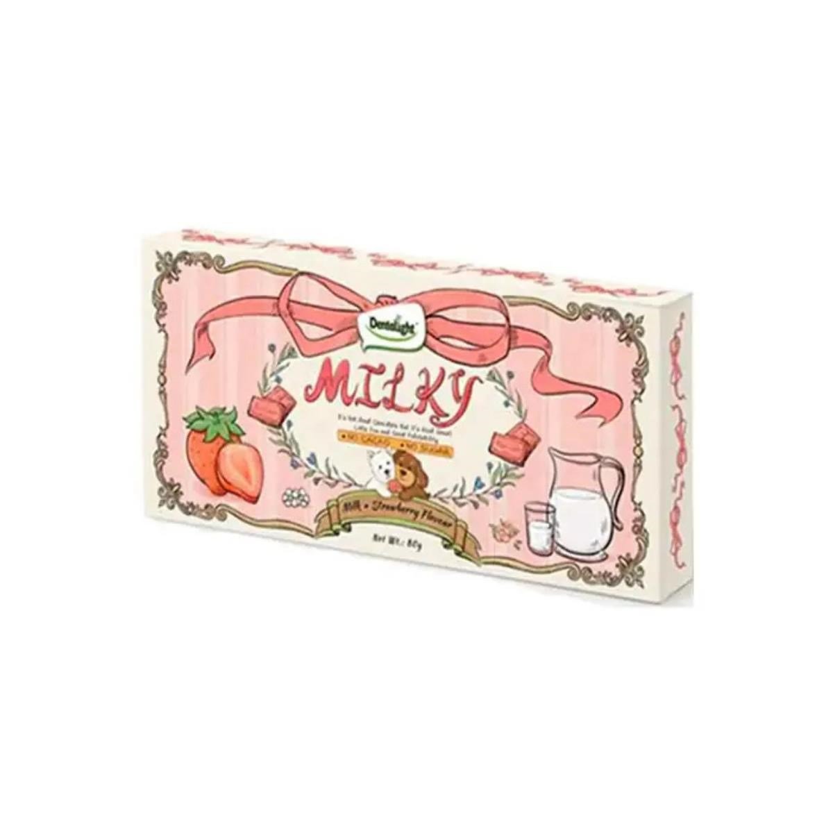 Dentalight Milky Choco Bar Süt ve Çilek Aromalı Köpek Çikolatası 80 Gr