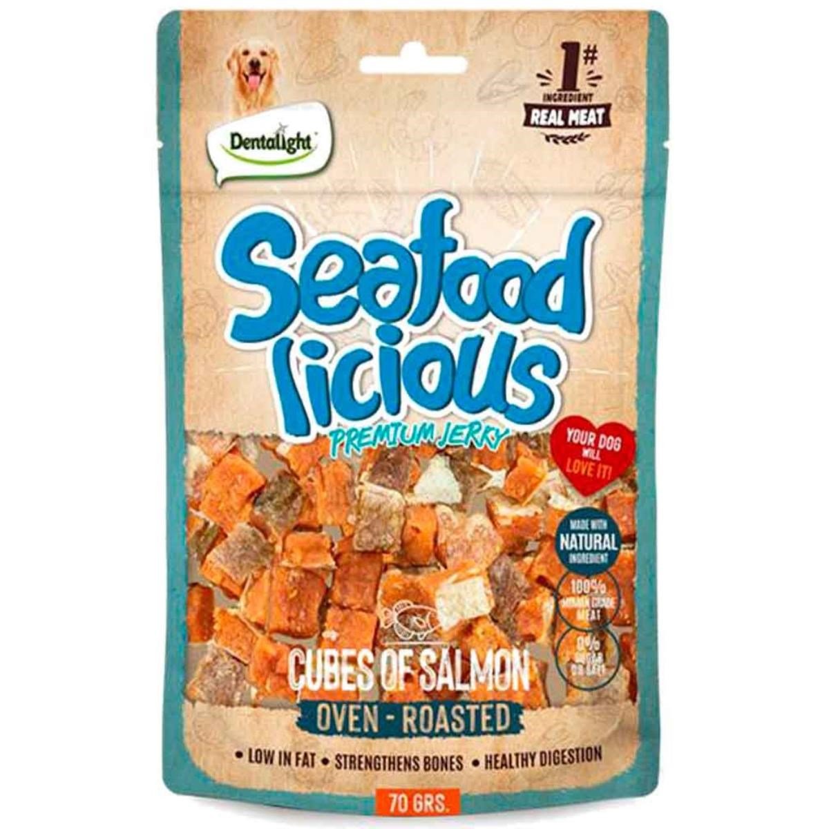 Dentalight Seafood Cube Somon Balıklı Köpek Ödül Küpleri 70 Gr