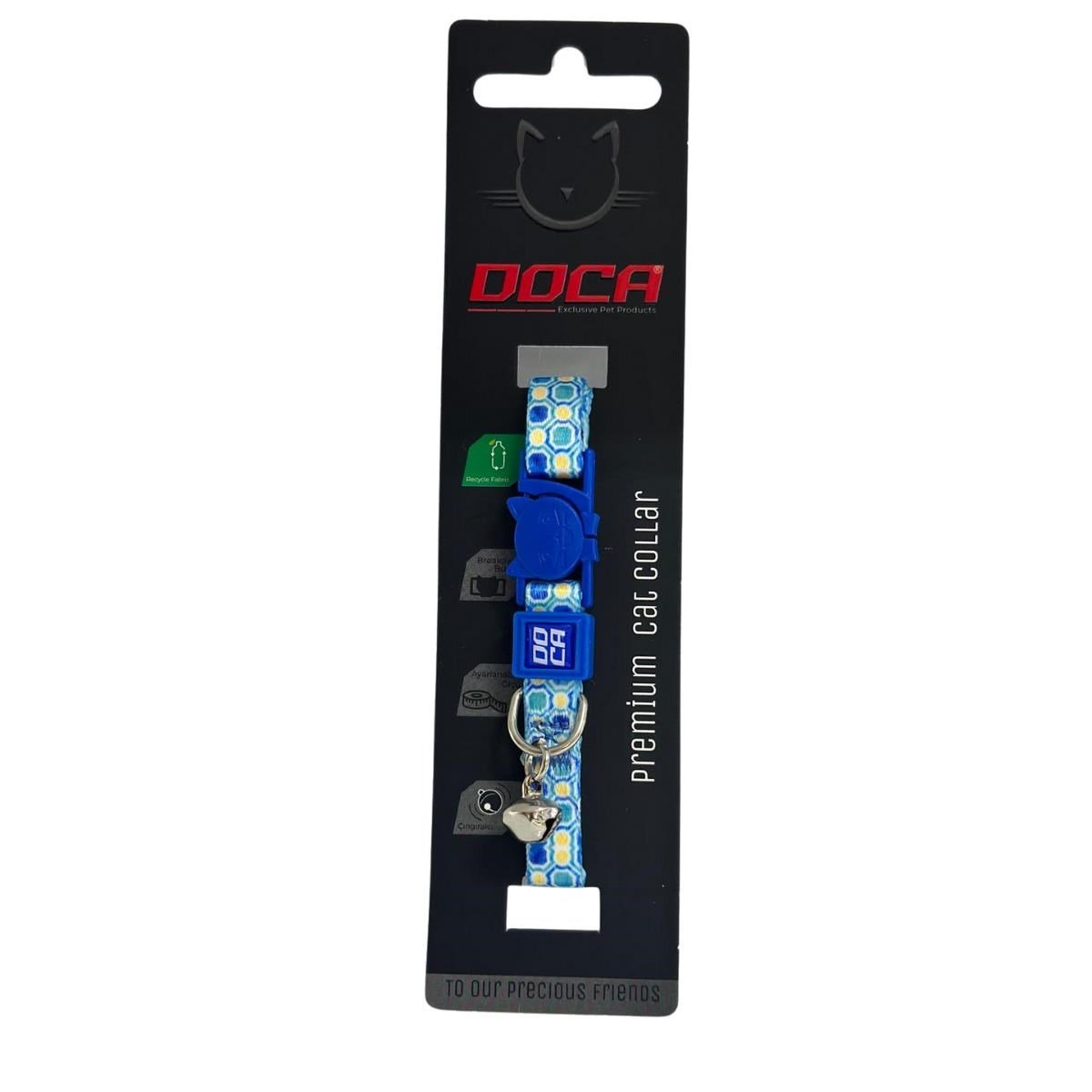 Doca Premium Aqua Desenli Kedi Boyun Tasması 1,2 x 18-38 Cm