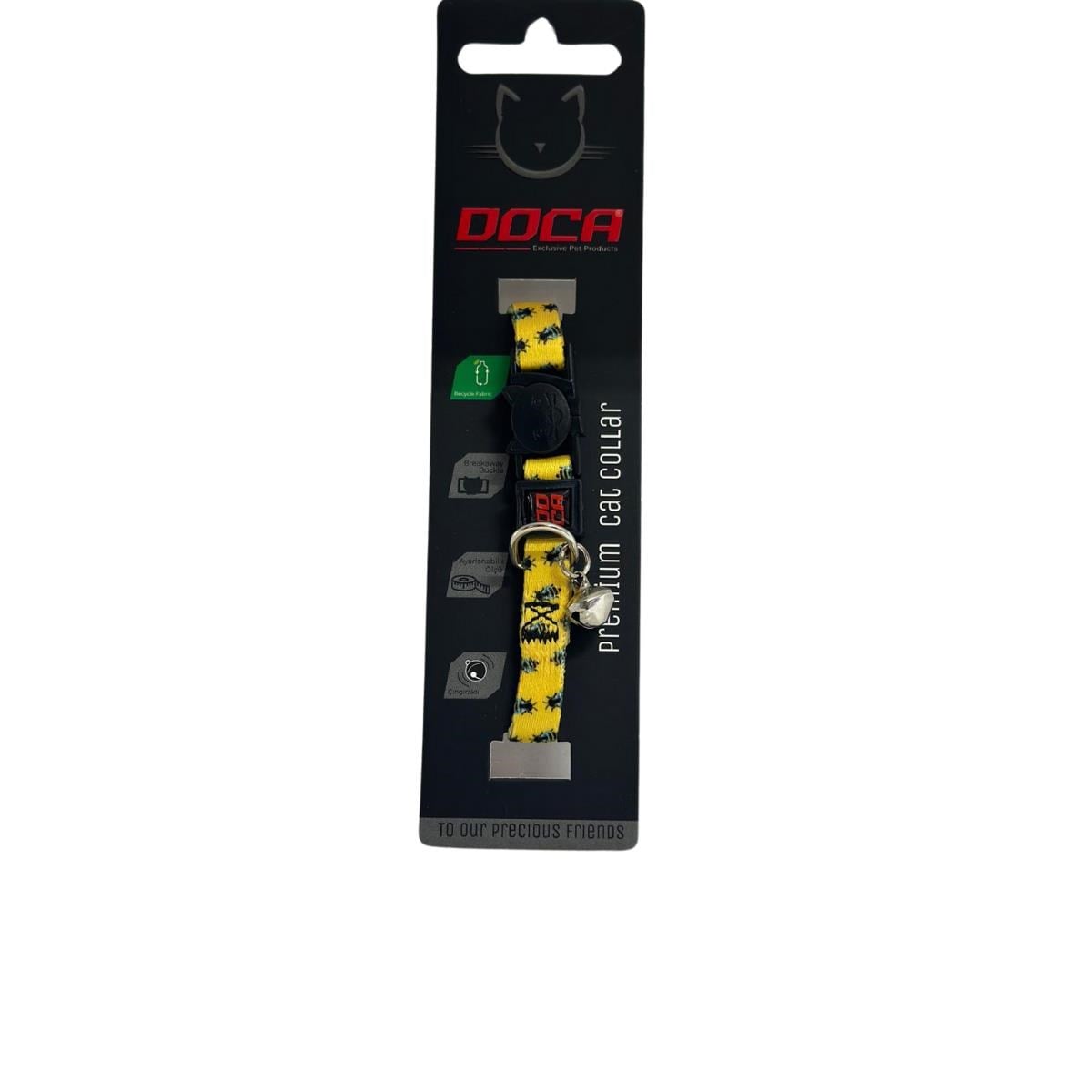 Doca Premium Bee Desenli Kedi Boyun Tasması 1,2 x 18-38 Cm