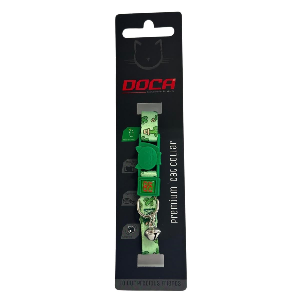 Doca Premium Cactus Desenli Kedi Boyun Tasması 1,2 x 18 - 36 Cm