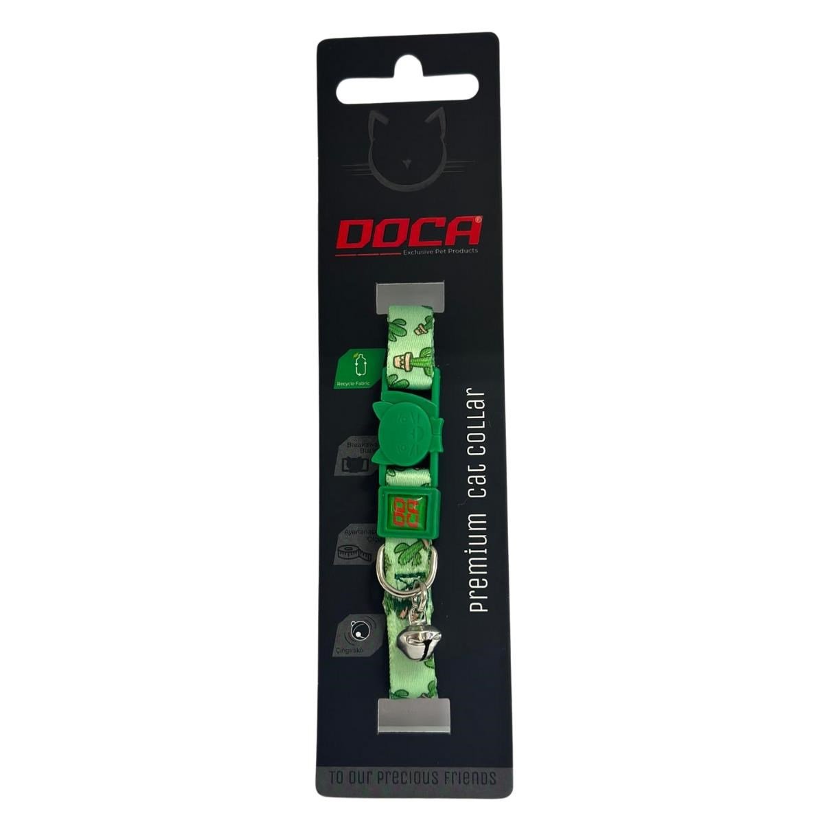 Doca Premium Cactus Desenli Kedi Boyun Tasması 1,2 x 18 - 36 Cm