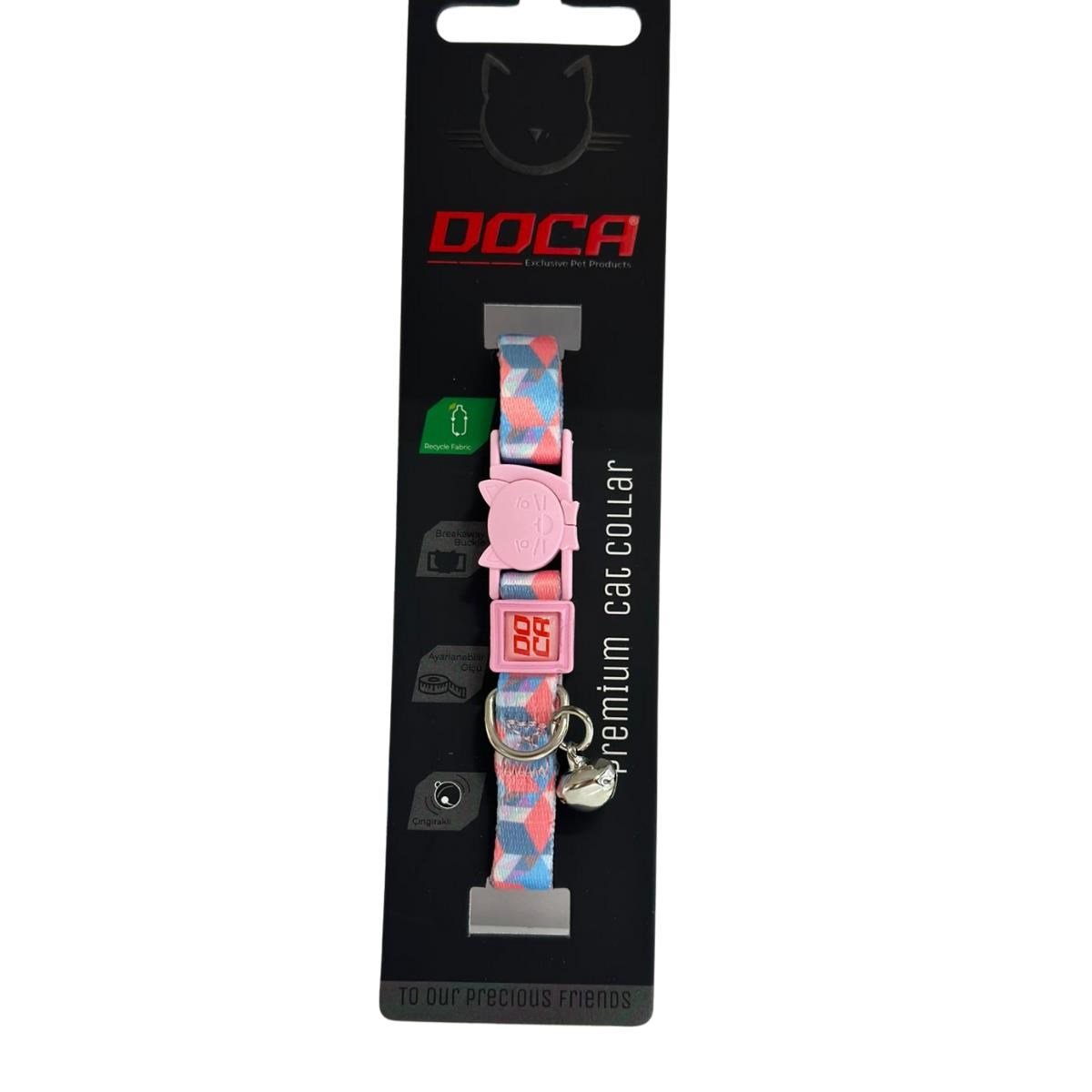 Doca Premium Cube Desenli Kedi Boyun Tasması 1,2 x 18-3 Cm