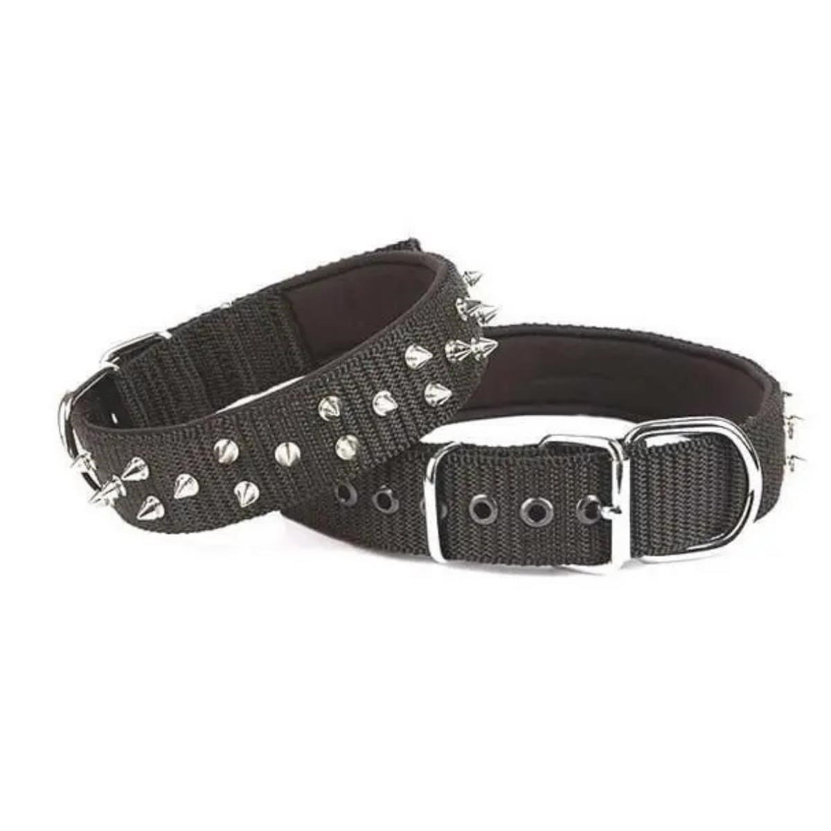 DOGGİE KONFOR DOKUMA BOL ÇİVİLİ BOYUN TASMASI SİYAH 5X60-70CM