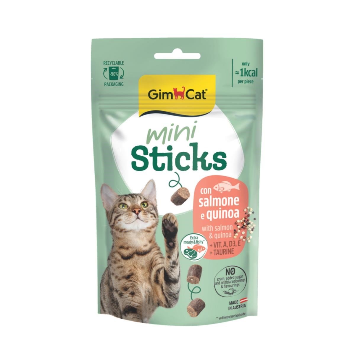 Gimcat Mini Sticks Somonlu ve Kinoalı Kedi Ödül Maması 50gr