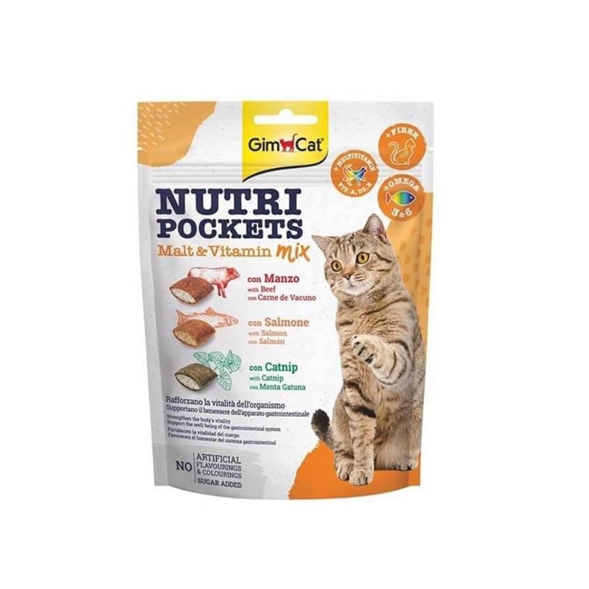 GimCat Nutripockets Malt Vitamin Mix Kedi Ödülü 150 Gr