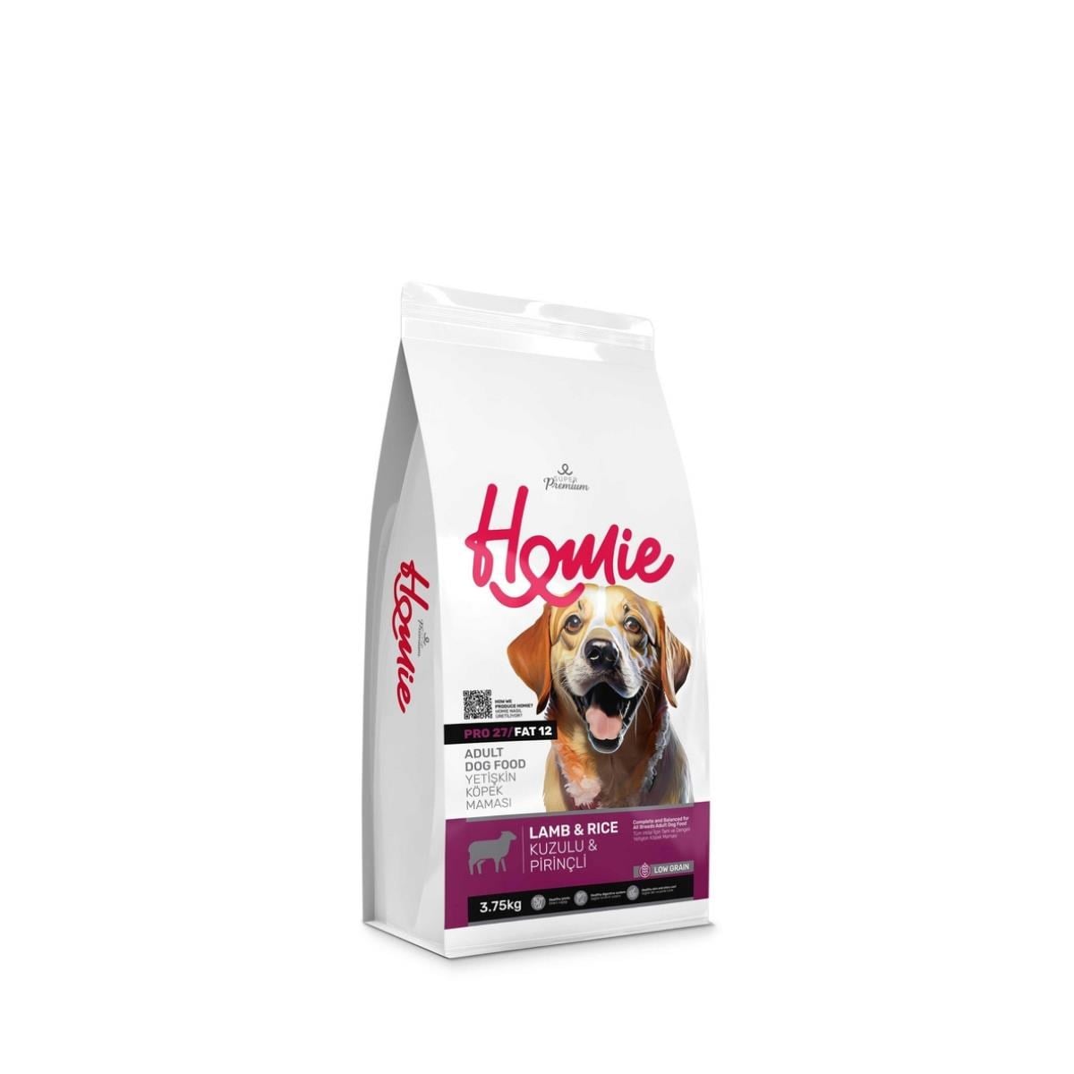 Homie Düşük Tahıllı Kuzulu ve Pirinçli Yetişkin Köpek Maması 3,75 Kg
