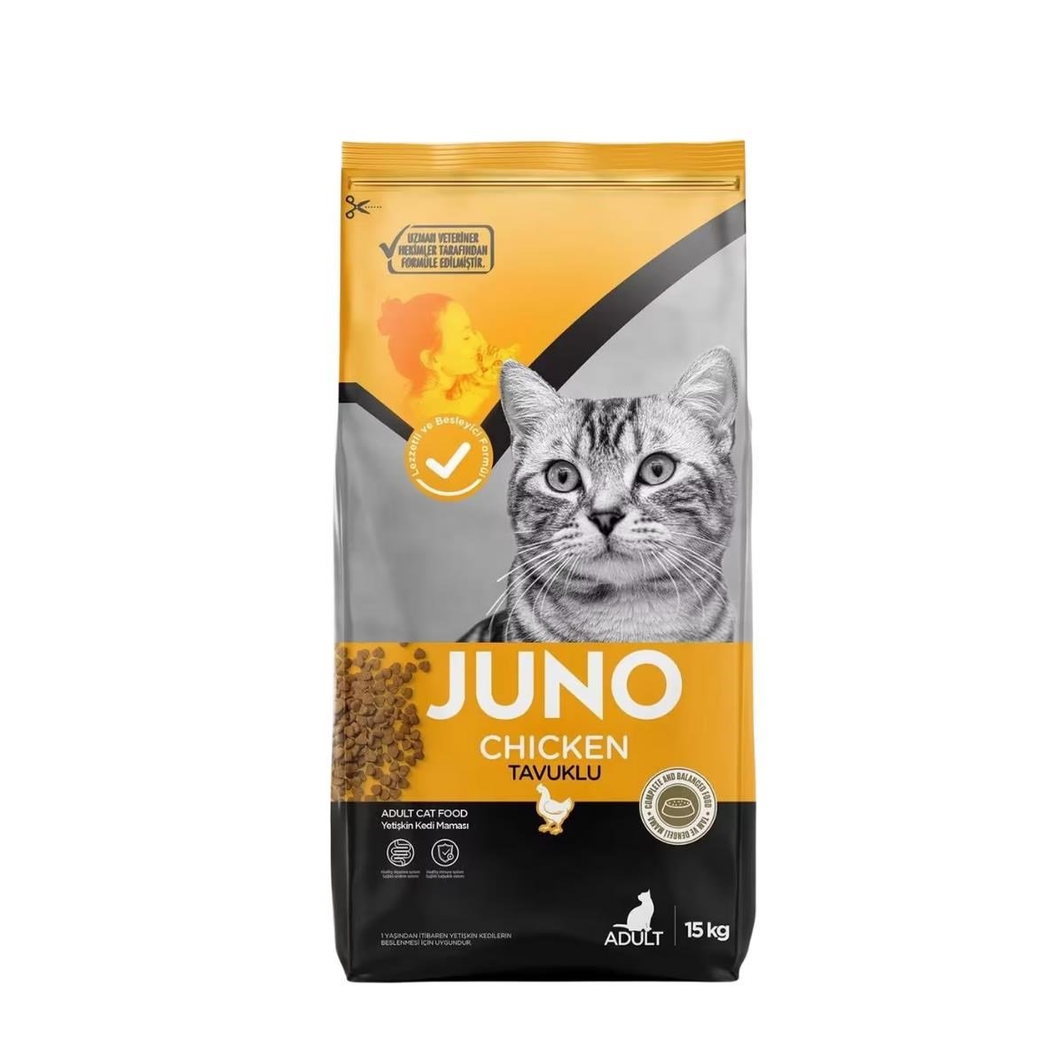 JUNO TAVUKLU YETİŞKİN KEDİ MAMASI 15KG