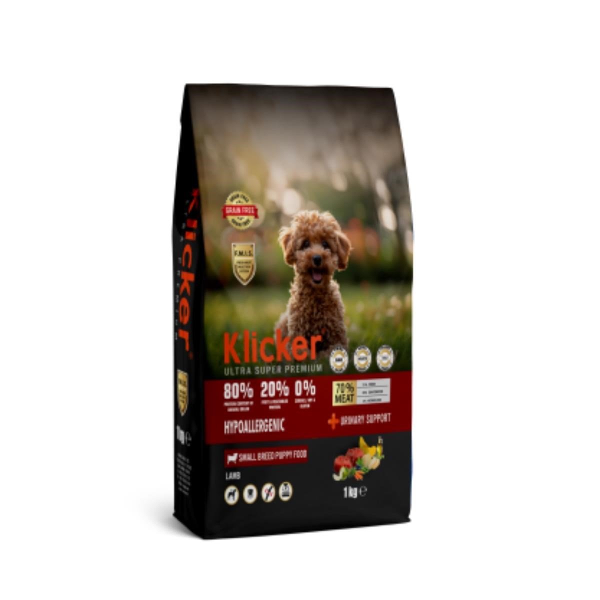 Klicker Mini Irk Yavru Köpek Maması Kuzulu 1 Kg