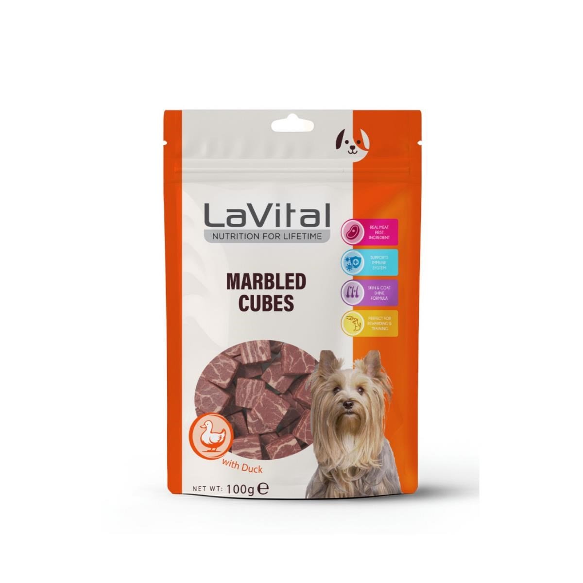 LaVital Marbled Cubes Ördek Etli Köpek Ödül Maması 100gr