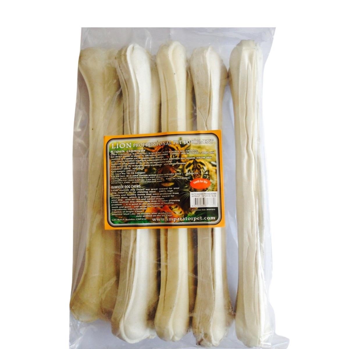 LİON PET BEYAZ PRES KEMİK 30 CM X 5 ADET 1480 GR