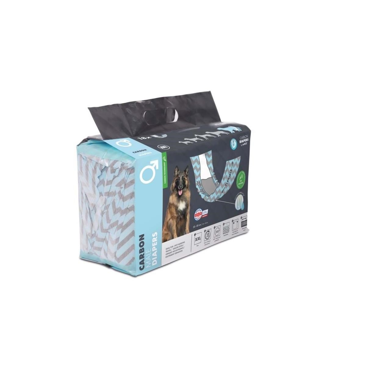 M-PETS CARBONLU DIAPERS ERKEK KÖPEKLER İÇİN KÜLOT (XXL) 18Lİ