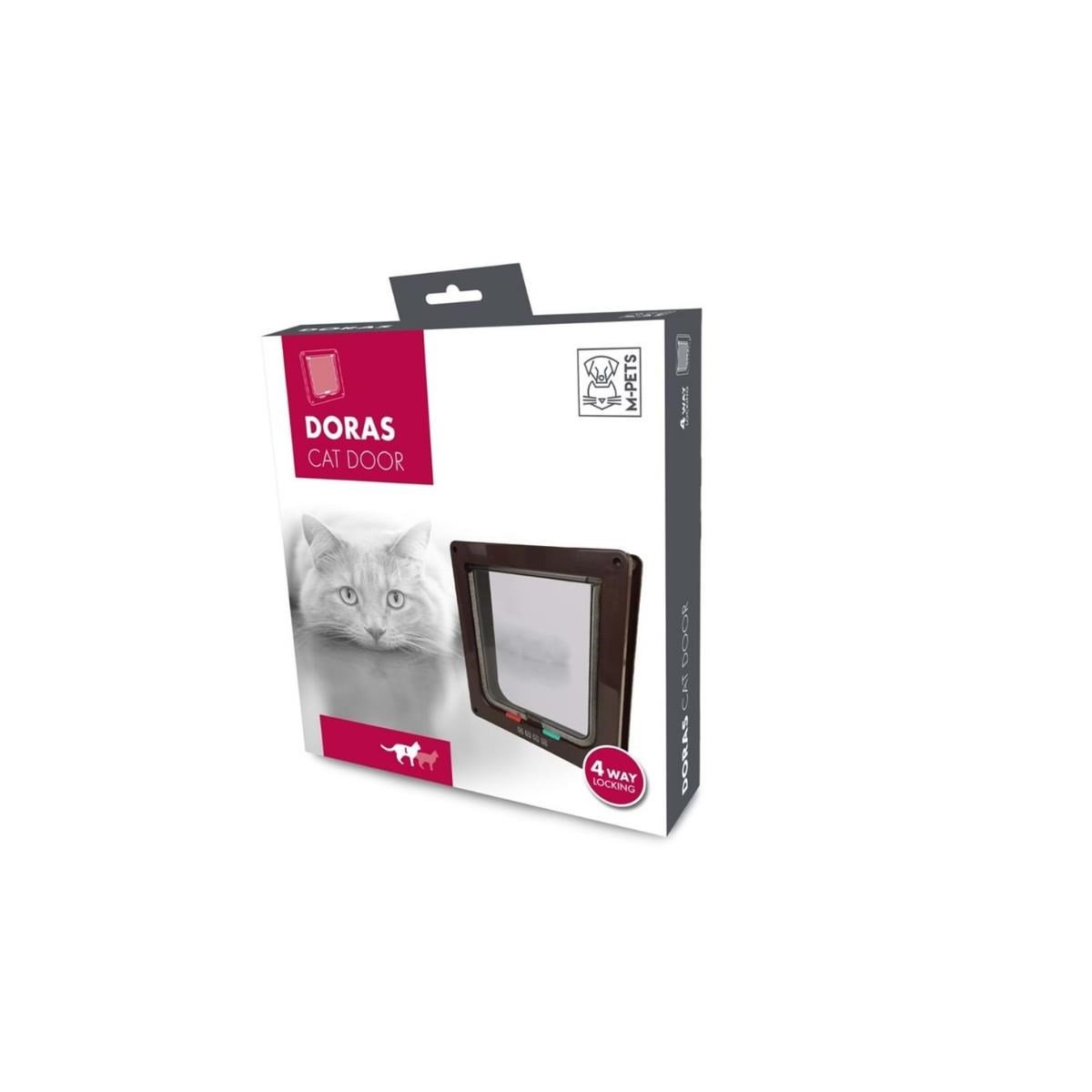 M-PETS DORAS KEDİ KAPISI 4 YOLLU BROWN 250MMX233MM