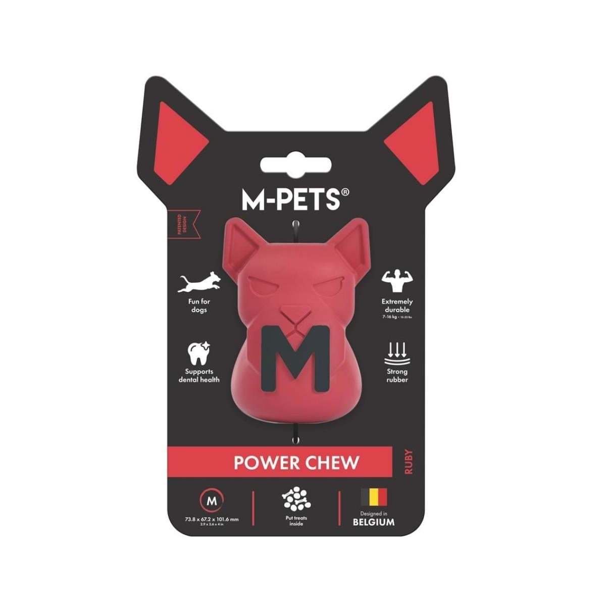 M-PETS POWER CHEW KAUÇUK KÖPEK ÖDÜL OYUNCAĞI RUBY (M)
