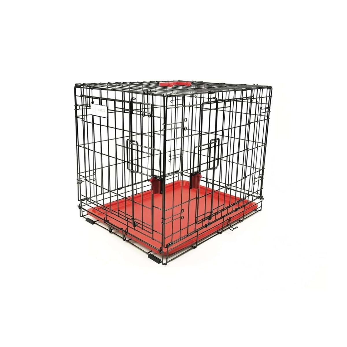 M-PETS VOYAGER KÖPEK KAFESİ 2 KAPILI (S) KIRMIZI 61X46X48CM