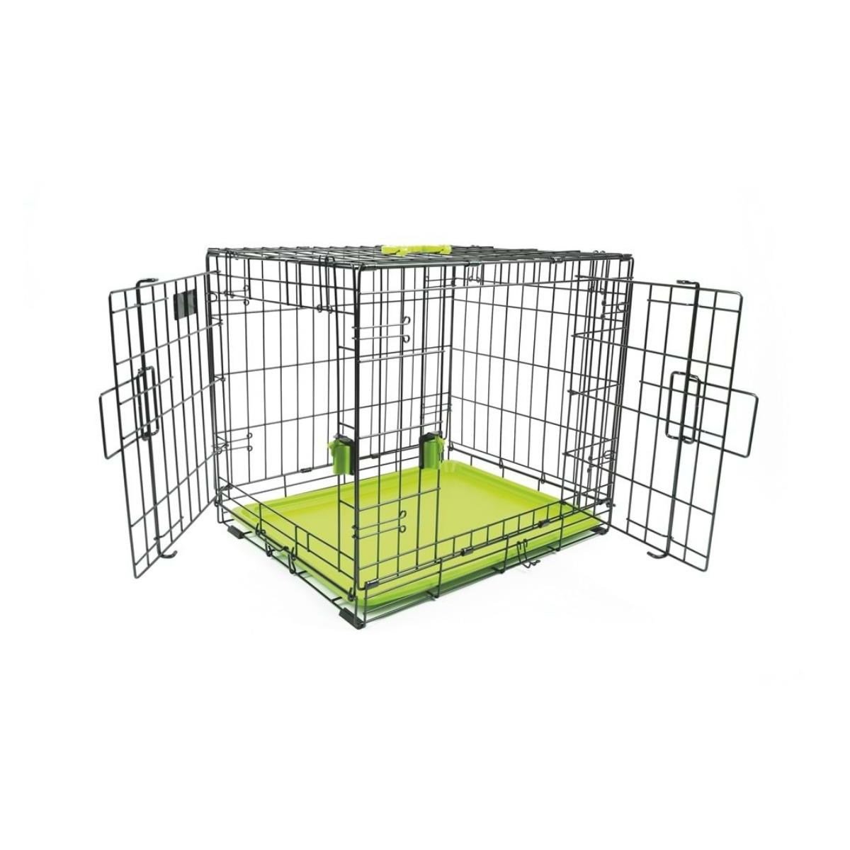 M-PETS VOYAGER KÖPEK KAFESİ 2 KAPILI (S) YEŞİL 61X46X48CM