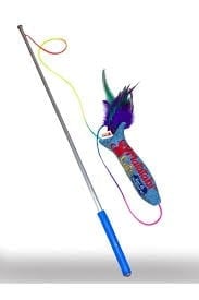 Matatabi Cats Jr.Fish Sesli, Tüylü Peluş Kedi Oltası 50 Cm Kedi Oyuncağı