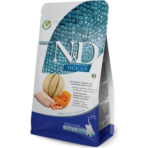 N&D Ocean Morina Balkabağı Karides ve Kavun 1.5 kg Yavru Kedi Maması