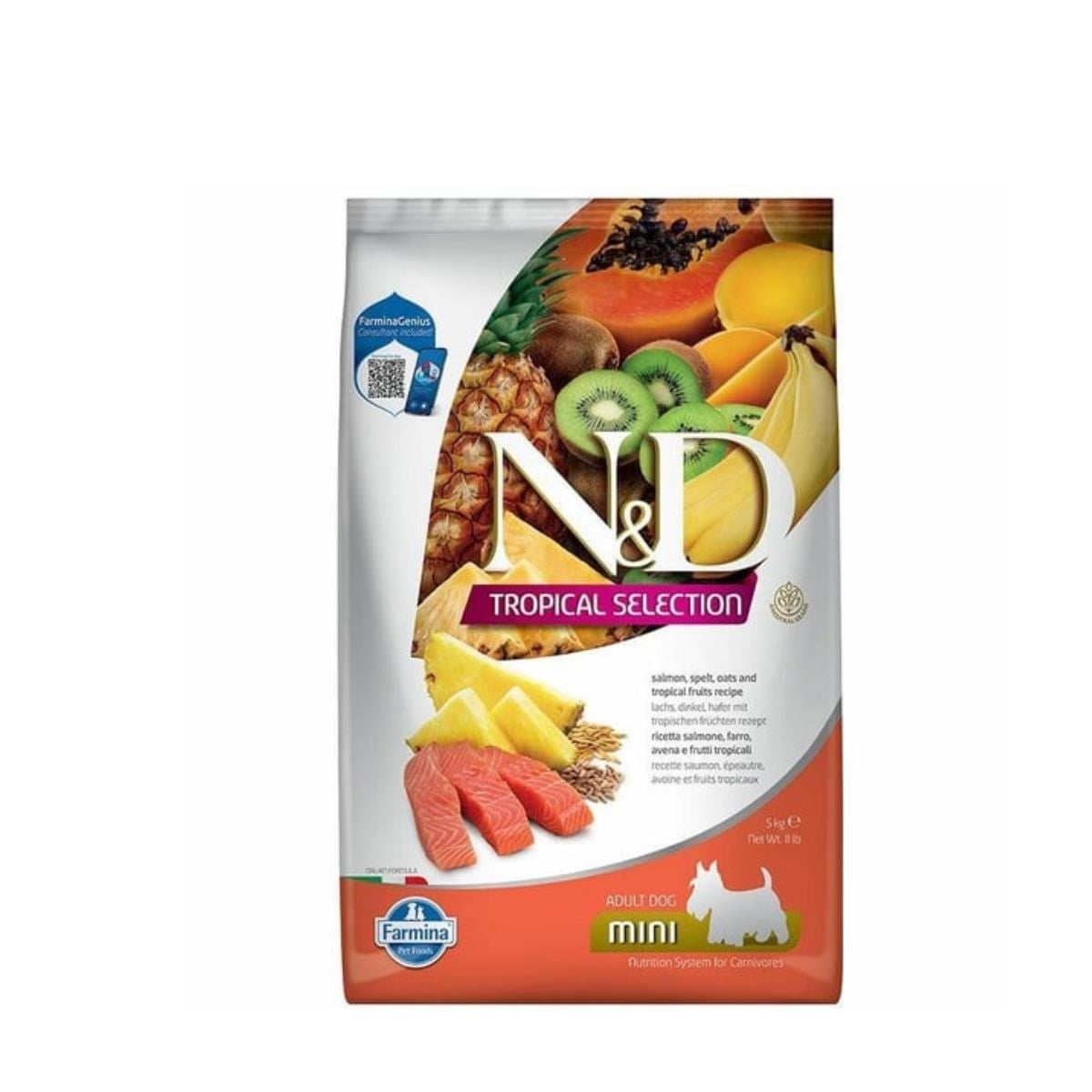 N&D Tropical Selection Somonlu ve Tropikal Meyveli 5 Kg Mini Yetişkin Kuru Köpek Maması