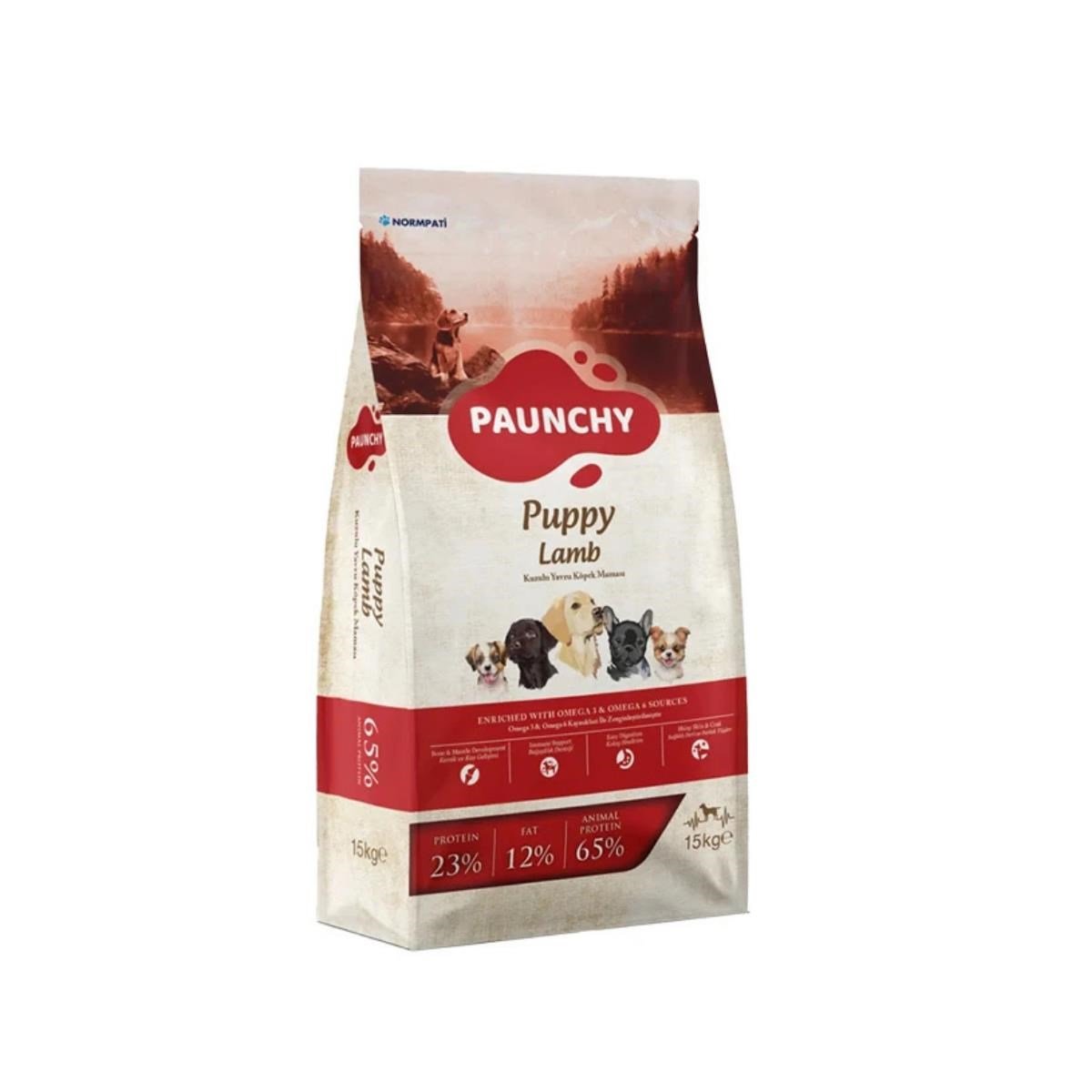 Paunchy Kuzu Etli Yavru Köpek Maması 15KG