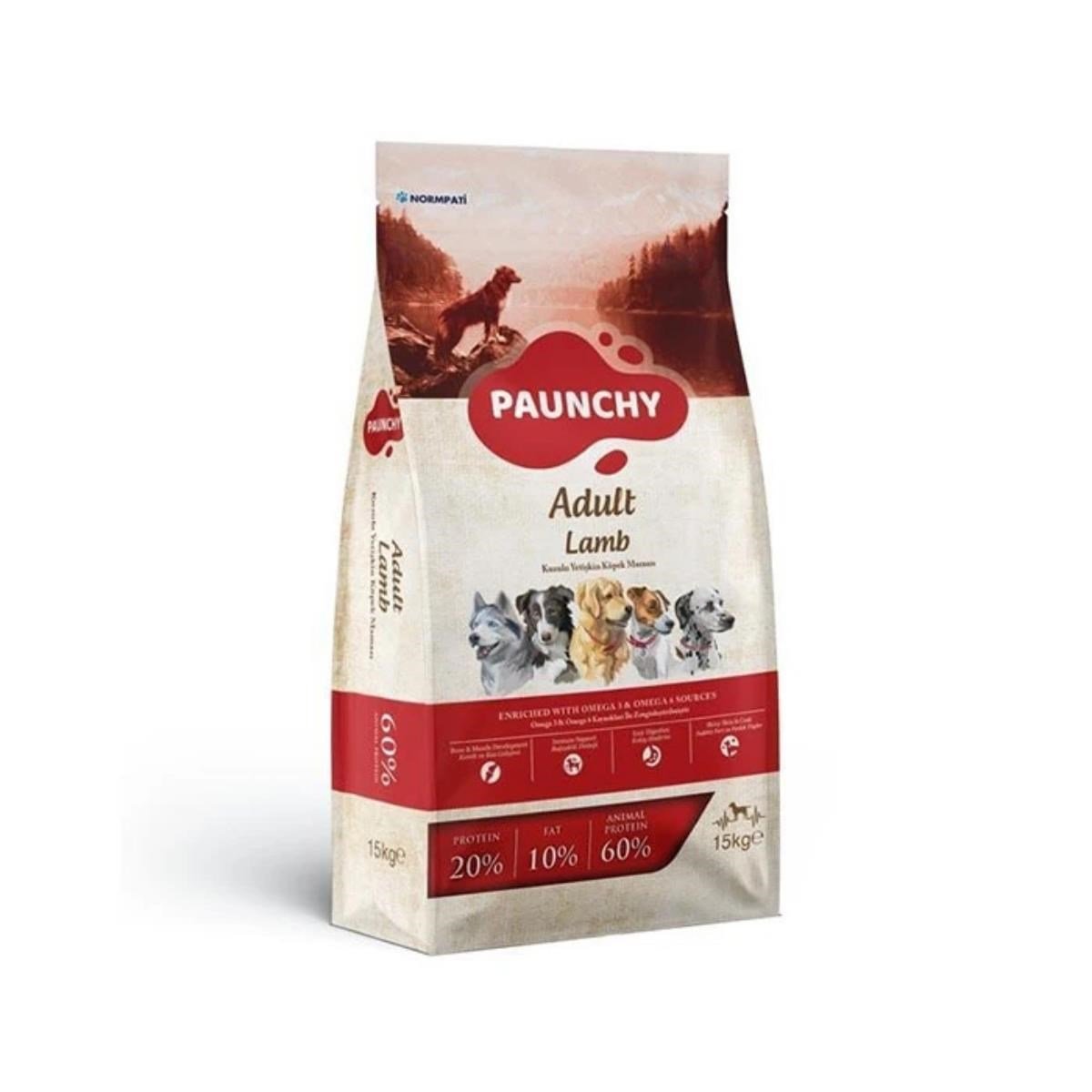 Paunchy Kuzu Etli Yetişkin Köpek Maması 15KG