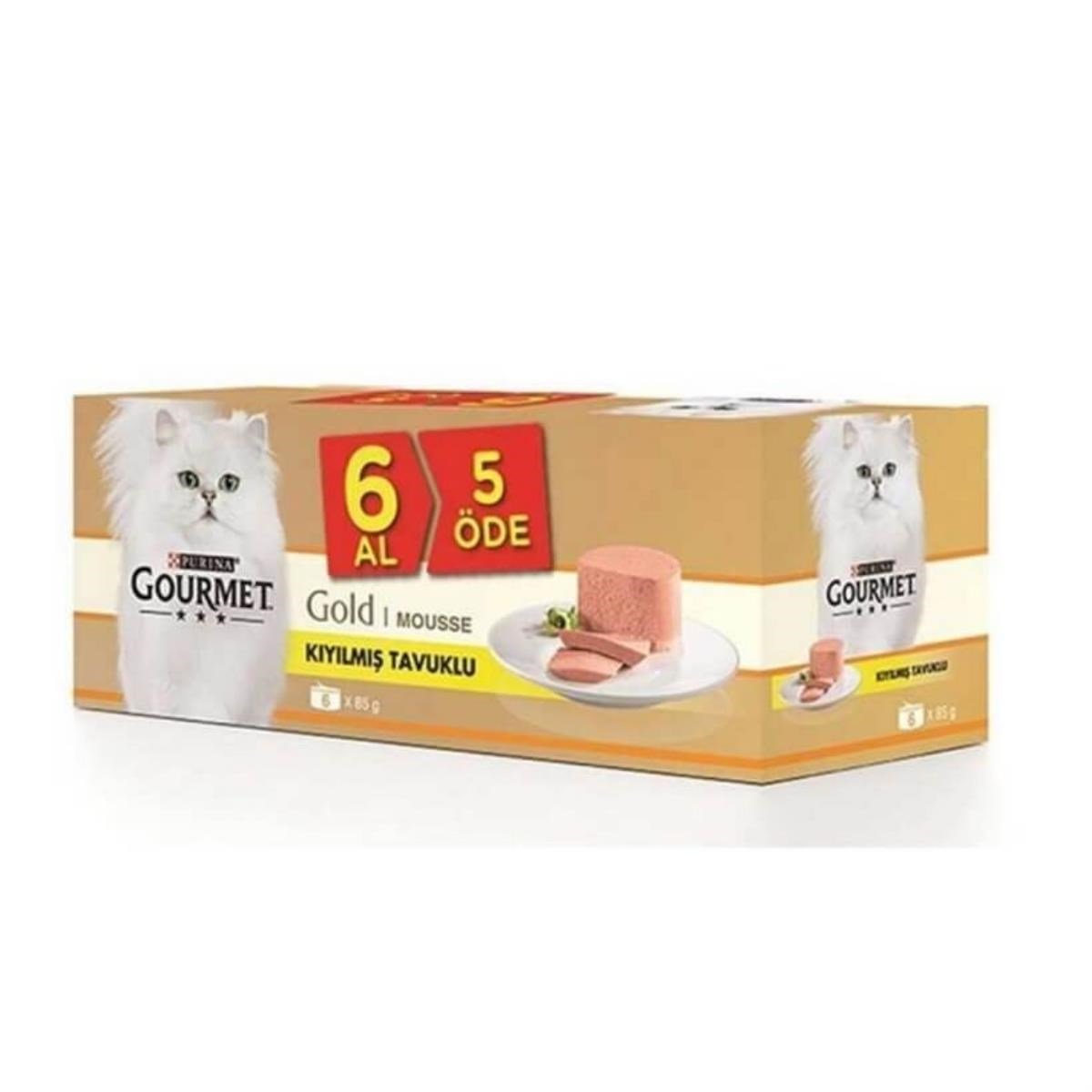 Pro Plan Gourmet Gold Kıyılmış Tavuklu Kedi Konservesi 85 Gr 6 Al 5 Öde