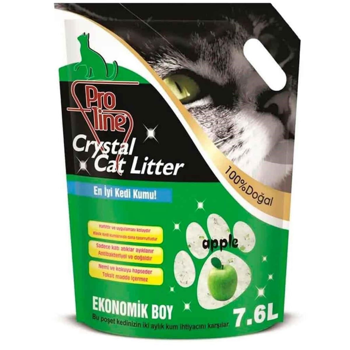 Proline Kristal Kedi Kumu Elma Aromalı 7,6 Lt