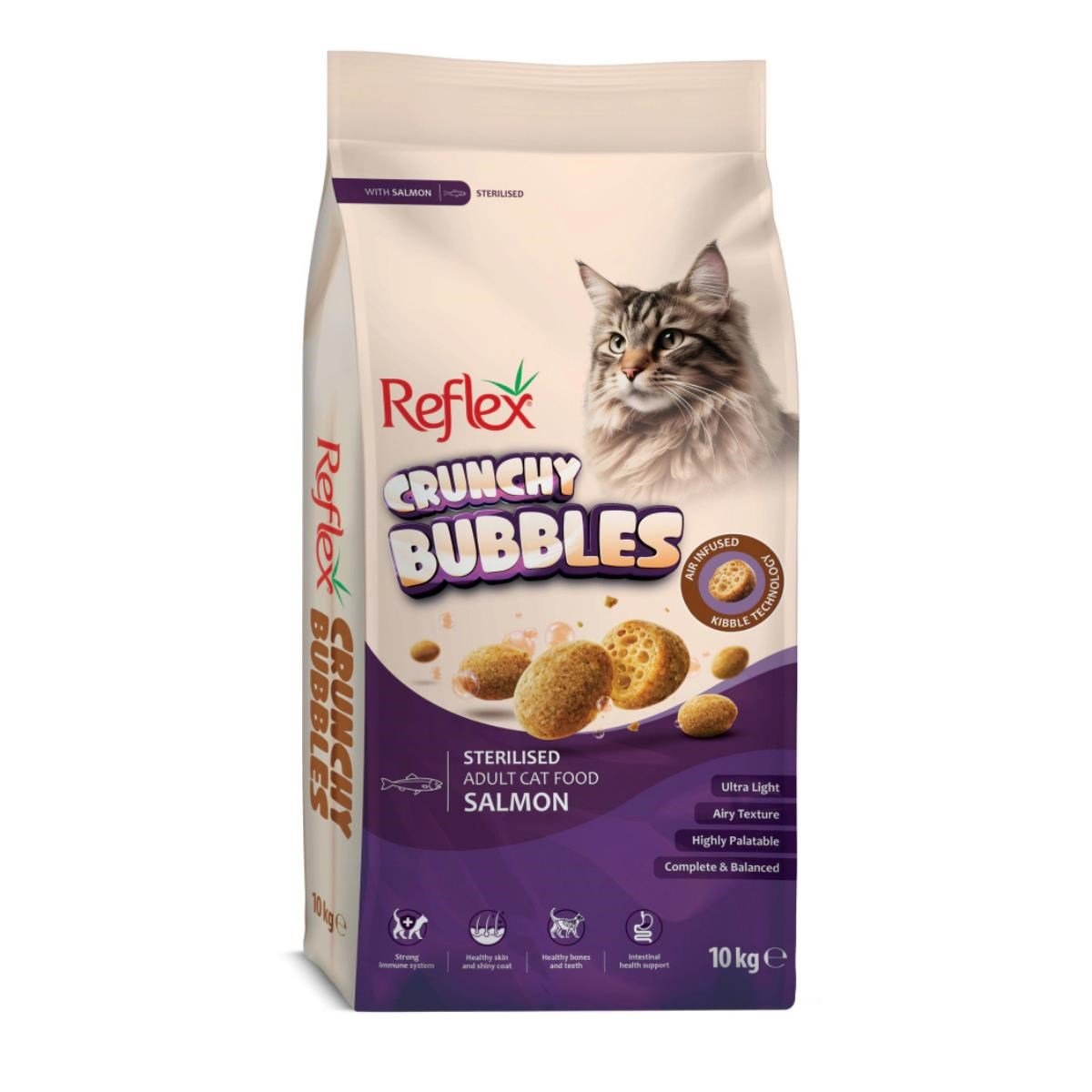 Reflex Crunchy Bubbles Somonlu Kısırlaştırılmış Kedi Maması 10kg