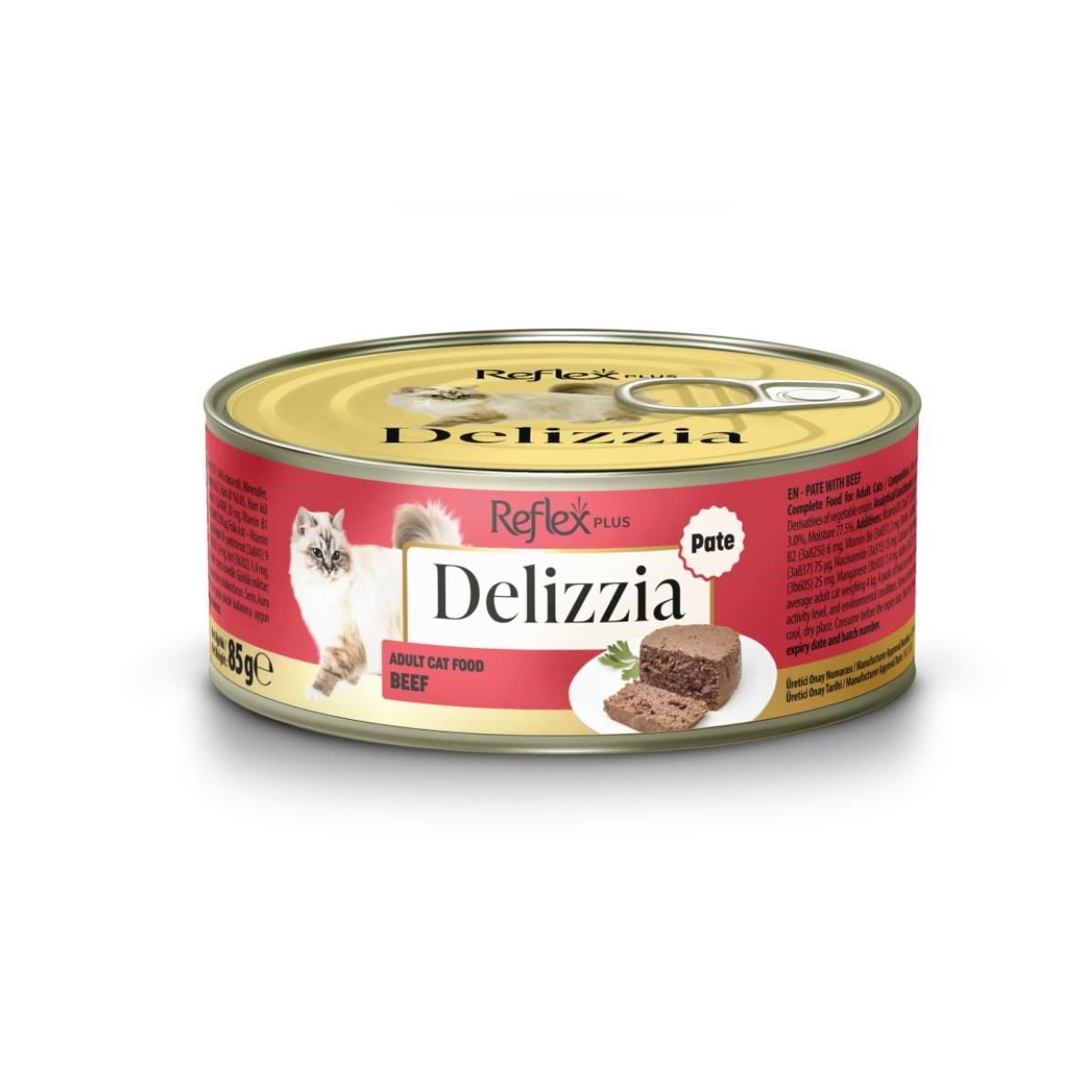 Reflex Plus Delizzia Sos İçinde Dana Parça Etli Yetişkin Kedi Konservesi 85gr