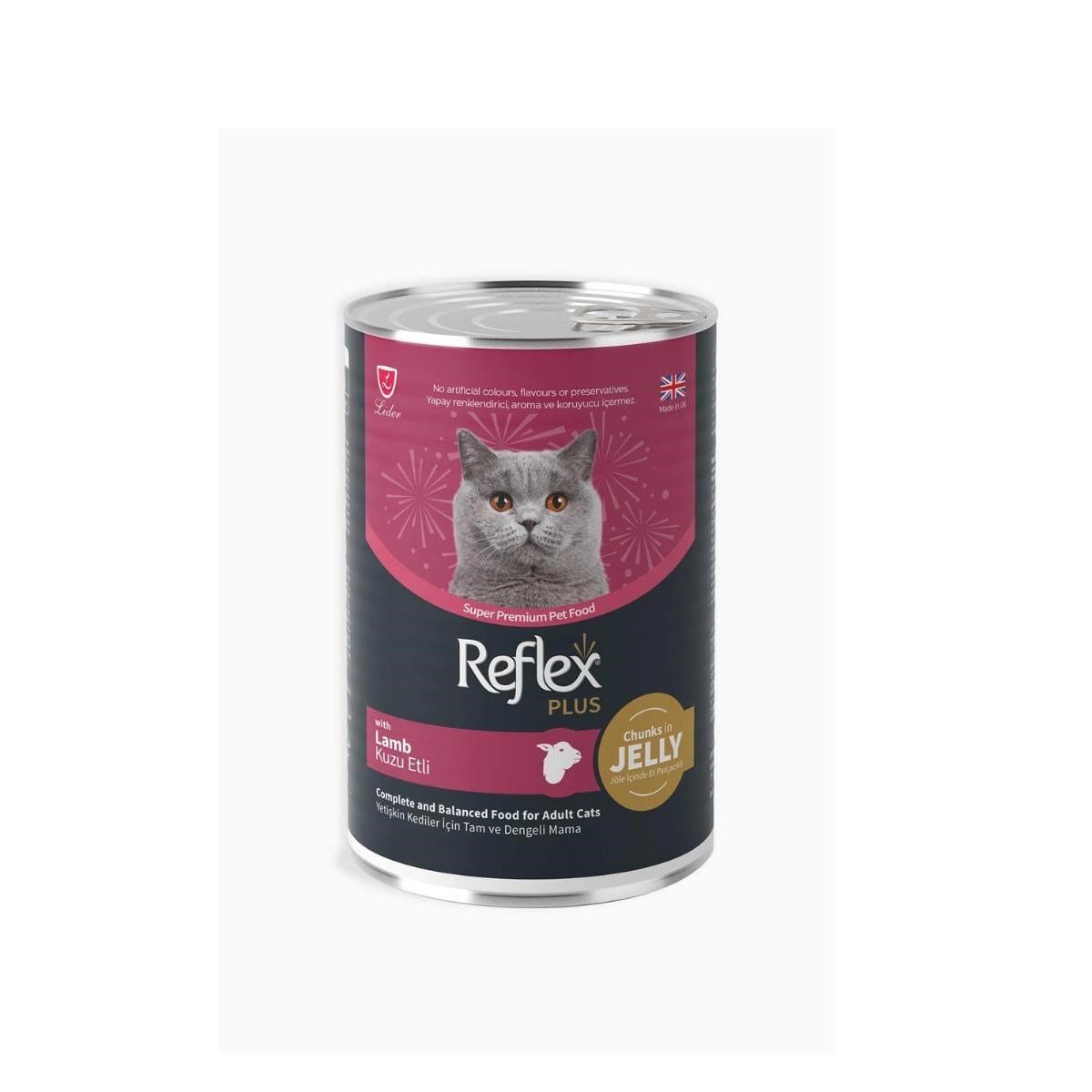 Reflex Plus Jöle içinde Et Parçacıklı Kuzu Etli Yetişkin Kedi Maması 400 gr