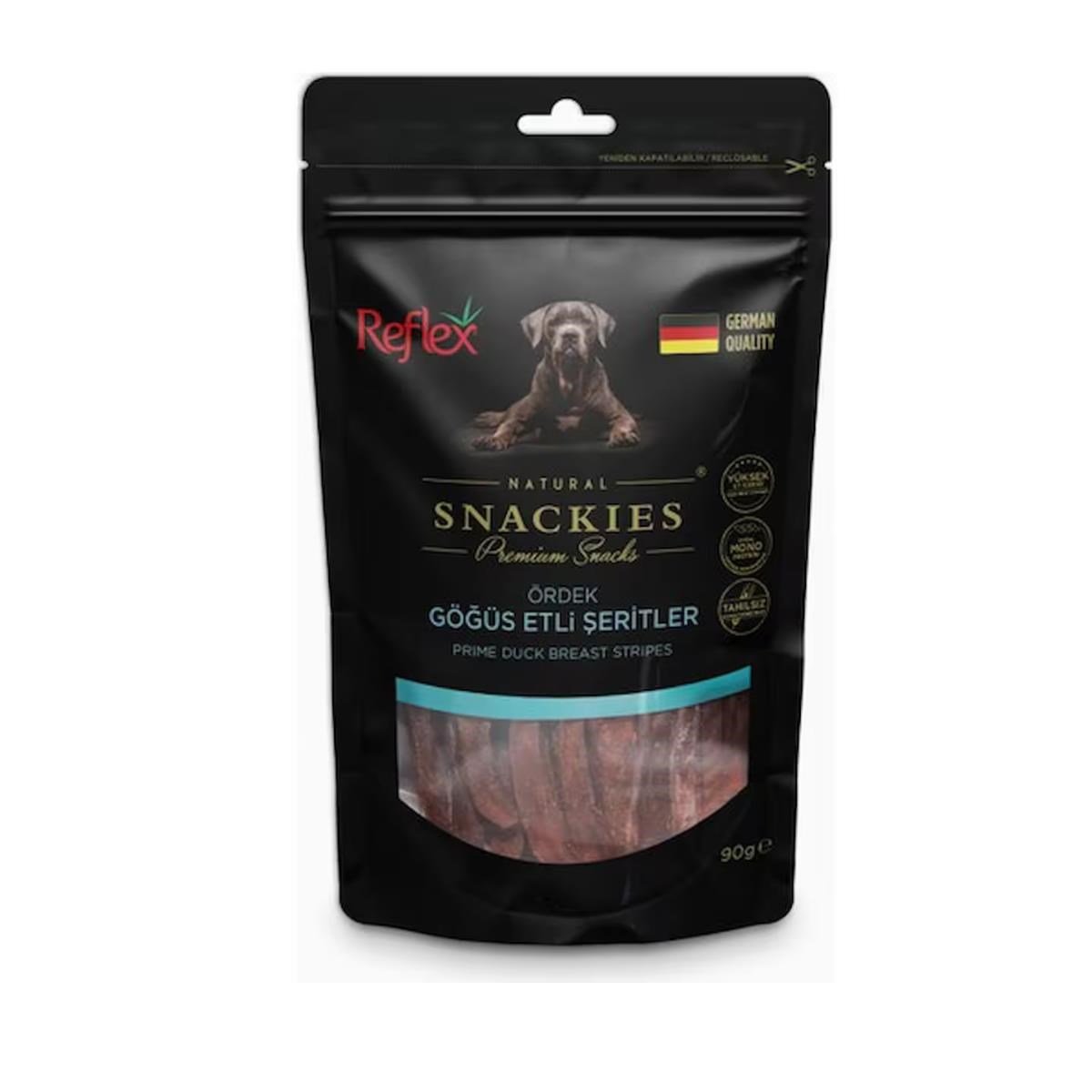 Reflex Snackies Ördek Göğüs Şeritleri Kurutulmuş Et Köpek Ödülü 90gr