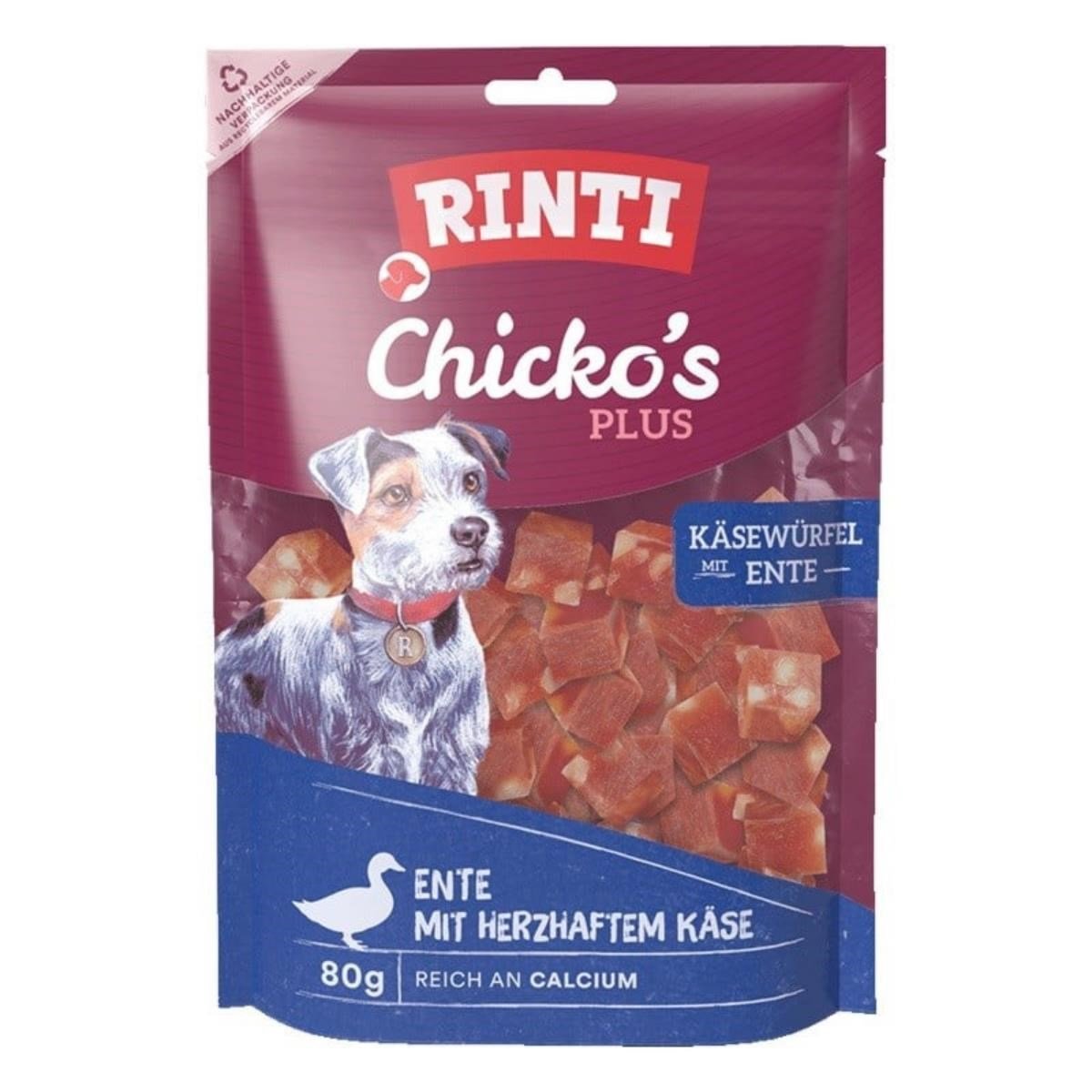 Rinti Chicko Plus Ördekli Peynir Küpleri Köpek Ödülü 80 Gr