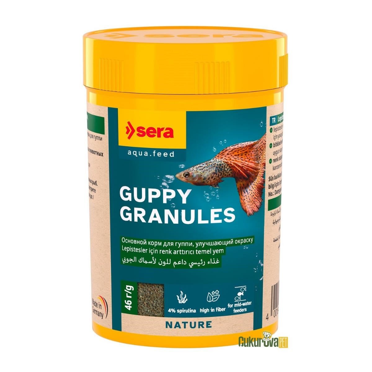 Sera Guppy Granules Nature Granül Yem 100 Ml - 46 Gr