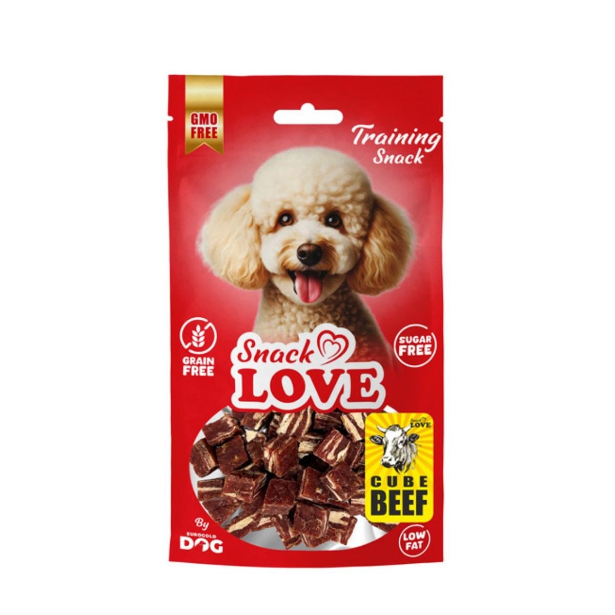 Snack Love Köpek Ödül Ve Eğitim Dana-Morina Küp Şekil Kesimli 12 mm Küp 70 gr